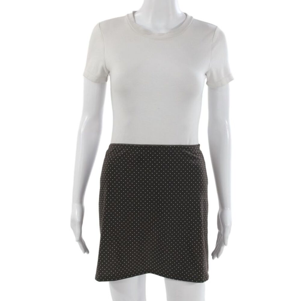 Reformation Women Polka Dot Straight Pencil Skirt Short Black Size M